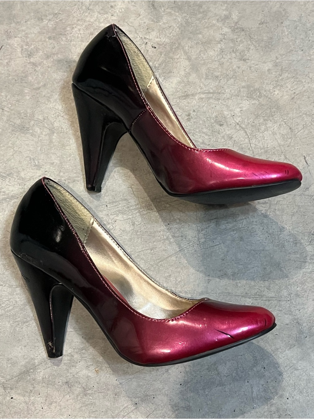 Buckle Pink and Black Two-Tone Women's Pumps